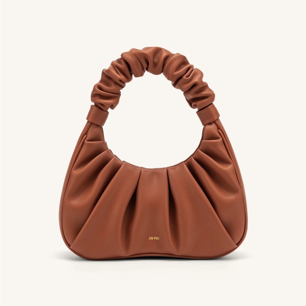JW PEI GABBI RUCHED HOBO HANDBAG - NUTELLA